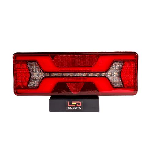RIGHT RECTANGULAR 12v 24v LED REAR LAMP WITH BUILT IN RESISTOR, STOP TAIL INDICATOR FOG REVERSE LIGHTS LED GLOBAL LG566