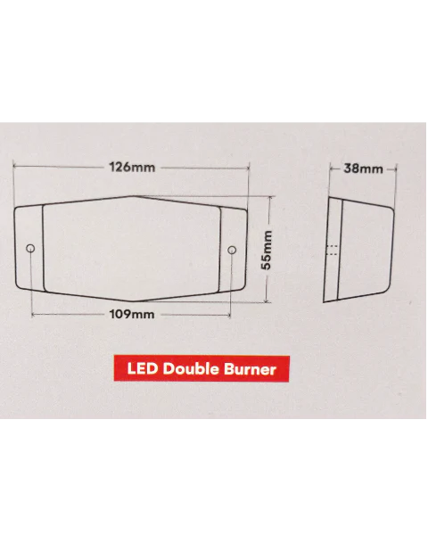 LED Double Burner White Smokey DUAL Colour